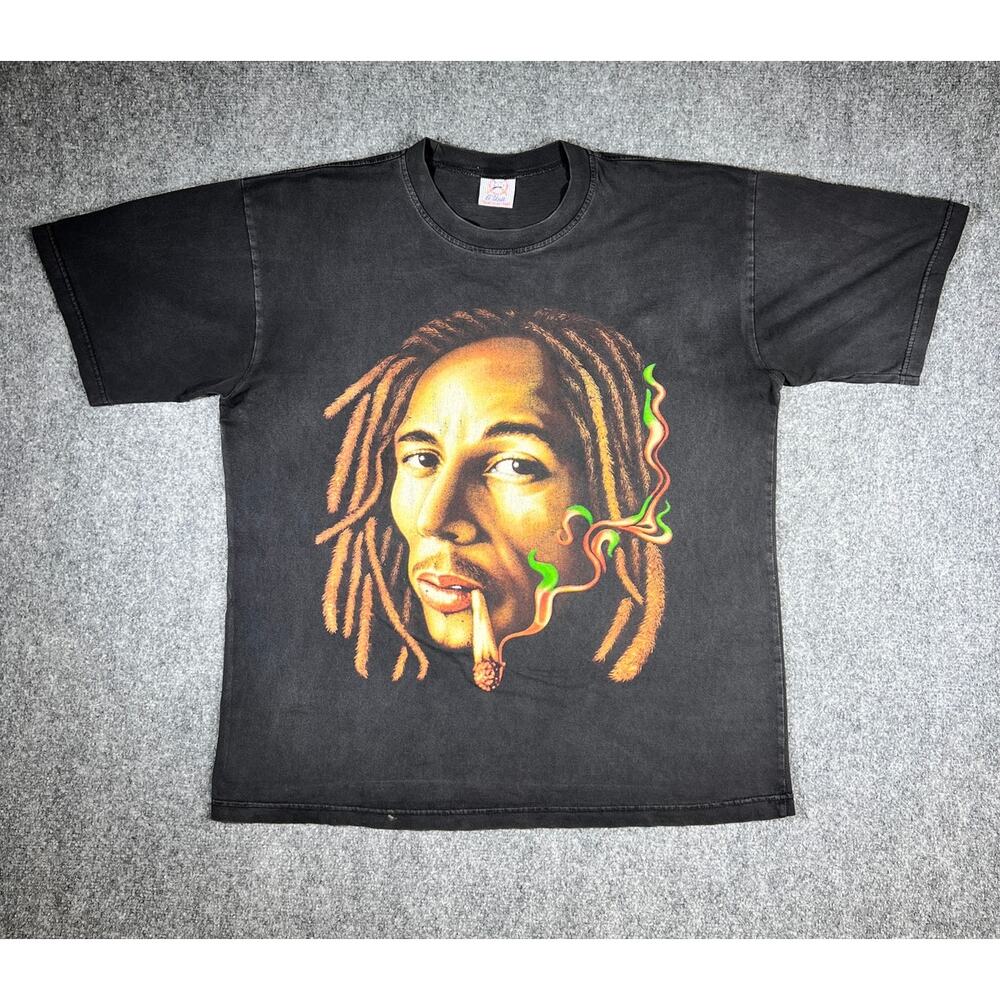 Vintage Y2K Bob Marley T-Shirt G-Unit Faded Black 2XL